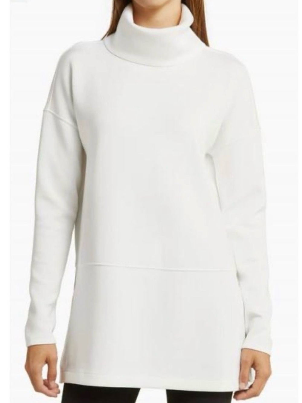SPANX White Cowl Neck Tunic Sweater